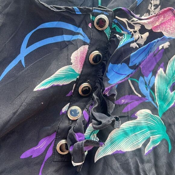 Yumi Kim 100% Silk Tank - Black Floral NEW Tank - Size Small - Picture 3 of 4